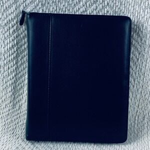 Collins Personal Organizer Unisex‎ Black Leather 0582.18 Zippered 6-Ring Planner